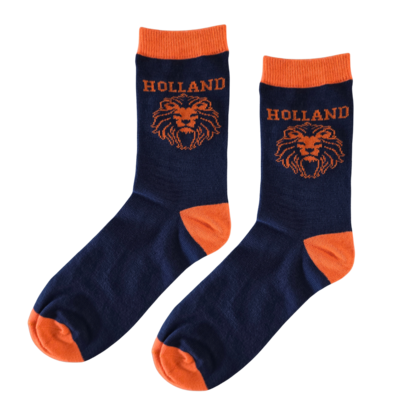 TTD Gifts Holland herensokken Blauw-Oranje  maat 40-46