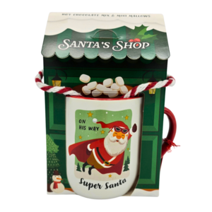 Becky`s Weihnachtshaus – Weihnachtsmannladen – Tasse mit Kakaomischung und Marshmallows