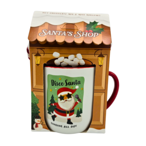 Becky`s Kersthuisje - Santa shop - Mok met cacaomix en marshmallows