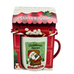 Becky`s Kersthuisje - Santa shop - Mok met cacaomix en marshmallows