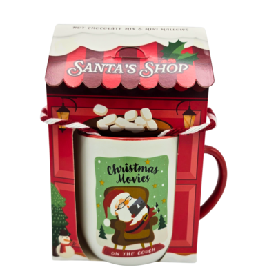 Becky`s Weihnachtshaus – Weihnachtsmannladen – Tasse mit Kakaomischung und Marshmallows