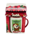 Becky`s Weihnachtshaus – Weihnachtsmannladen – Tasse mit Kakaomischung und Marshmallows