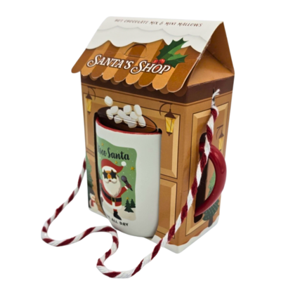 Becky`s Kersthuisje - Santa shop - Mok met cacaomix en marshmallows