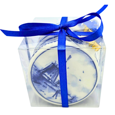 Heinen Delfts blauw Delfter-Blau-Weihnachtskugeln – Geschenkset mit 3 Kugeln