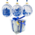 Heinen Delfts blauw Delfts blauwe kerstballen 8cm - geschenkset van 3stuks