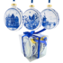 Heinen Delfts blauw Delfts blauwe kerstballen 8cm - geschenkset van 3stuks