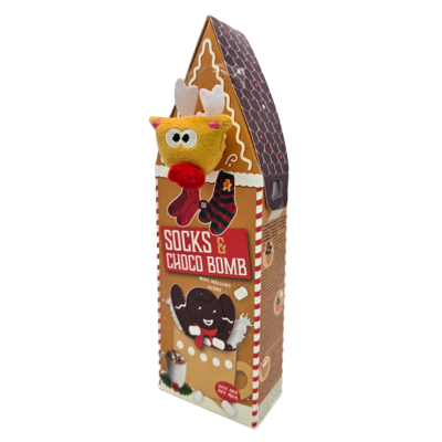 Becky`s Kersthuisje met kerstsokken 36-41 Rudolph - Chocobomb