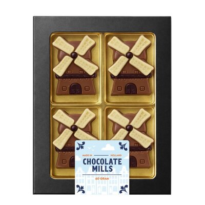Typisch Hollands Chocolade molentjes doosje 60 Gram