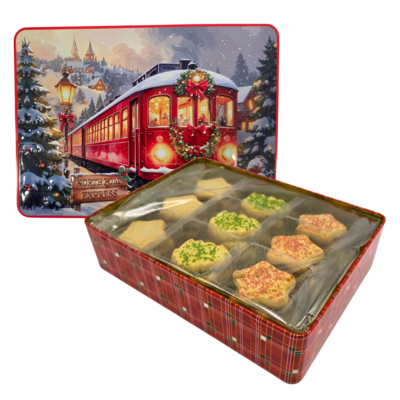 Becky`s Weihnachtsdose mit köstlichen Butterkeksen mit Streuseln, 300 g – Nordpol-Express