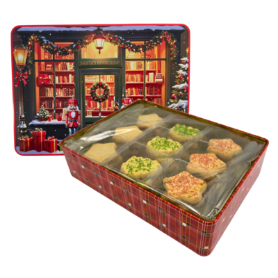 Becky`s Christmas tin with delicious butter cookies with sprinkles 300g - Bookstore