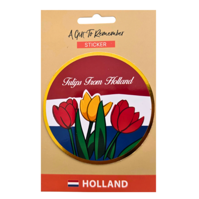 TTD Gifts Sticker Rond- Holland -Tulpen - 8.5cm