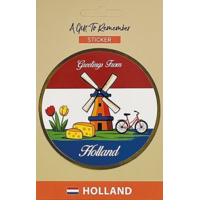 TTD Gifts Sticker Rond- Holland - Molen - 8.5cm