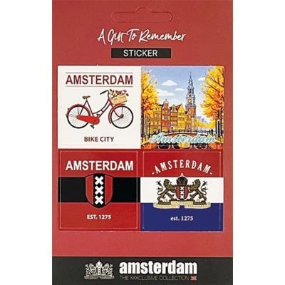 TTD Gifts Amsterdam sticker sheet with 4 stickers