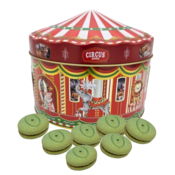 Becky`s Koektrommel - Circus - gevuld met macarons