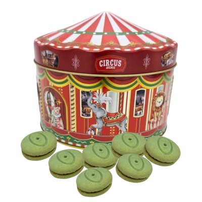 Becky`s Koektrommel - Circus - gevuld met macarons