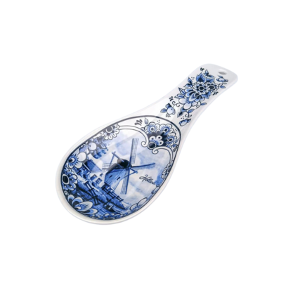Matix Delft Blue spoon holder with windmill landscape