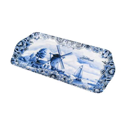 Matix  Tray - Delft Blue - Medium - Dutch Windmill Landscape