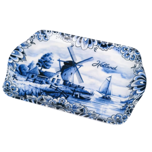 Matix Mini-Tablett – Delfter Blau – Holländische Windmühlenlandschaft