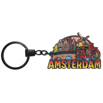 matix Keychain Amsterdam - Black metal