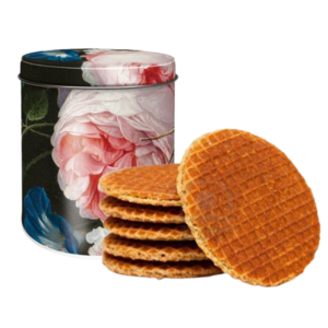 Museumgifts Holland Tin Stroopwafels - Goldenes Zeitalter - Blumen - Heem