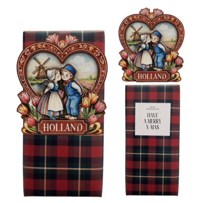 Typisch Hollands Christmas gift set - chocolate bar with magnet