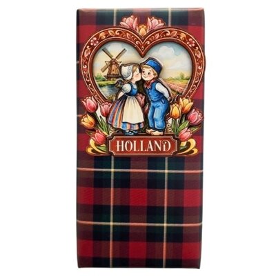 Typisch Hollands Cadeauset kerst - chocoladereep  met magneet
