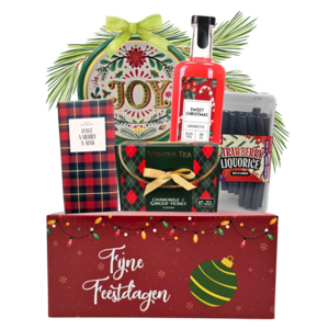 typisch-hollands-geschenkpakket Weihnachtskorb Rot - Grün - Weihnachtliche Leckereien