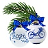 Heinen Delfts blauw Set mit 2 Delfter-blauen, dekorierten Weihnachtskugeln, 7 cm – Fahrrad und 2026