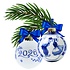 Heinen Delfts blauw Set van 2 Delfts blauw gedecoreerde kerstballen 7cm  - Kuspaar en 2026