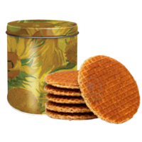Stroopwafels (Typisch Hollands) Stroopwafels in blik - van Gogh - Zonnebloemen