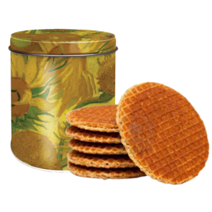 Stroopwafels (Typisch Hollands) Stroopwafels in a tin - Van Gogh - Sunflowers