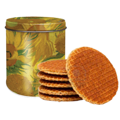 Stroopwafels (Typisch Hollands) Stroopwafels in blik - van Gogh - Zonnebloemen