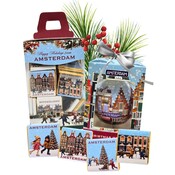 Typisch Hollands Weihnachtskugel- und Schokoladengeschenkset – Weihnachtsthema – Amsterdam