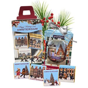 Typisch Hollands Christmas bauble and chocolate gift set - Christmas theme - Amsterdam