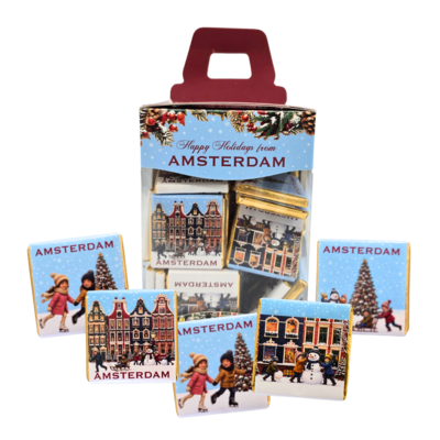 Typisch Hollands Giftset kerstbal en chocolade - thema Kerstmis-Amsterdam
