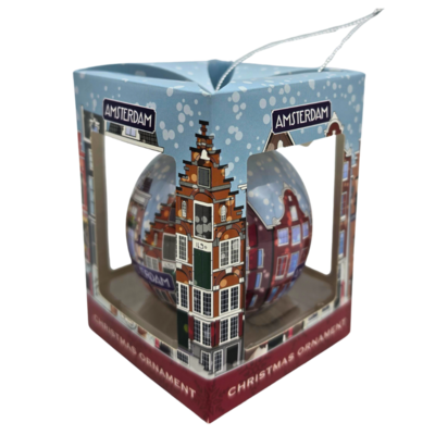 Typisch Hollands Weihnachtskugel- und Schokoladengeschenkset – Weihnachtsthema – Amsterdam