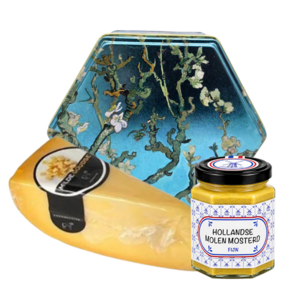 Typisch Hollands Almond Blossom Gift Tin - cheese and mustard