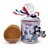 typisch-hollands-geschenkpakket Stroopwafels in an originally Dutch decorated tin - with keychain