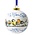 Heinen Delfts blauw Grote witte kerstbal - 8 cm met Bosvogeltjes