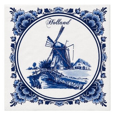 TTD Gifts Napkins Holland tile - Windmills