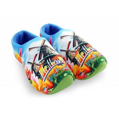 Nijhuis  Klomp-pantoffels Holland molens en tulpen