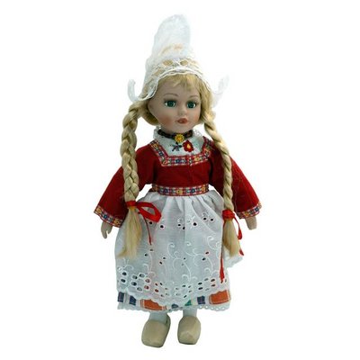 Typisch Hollands Puppe in traditioneller Kleidung (rot) 26 cm
