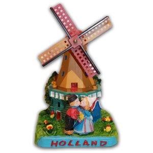 Typisch Hollands Mill with kiss couple Holland