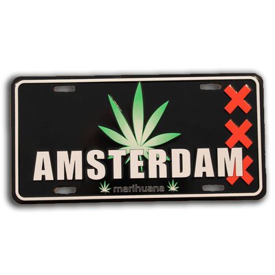 Typisch Hollands Kentekenplaat Amsterdam - Cannabis