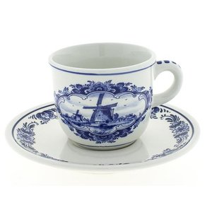 Heinen Delftware Tasse und Untertasse Delfter Blau