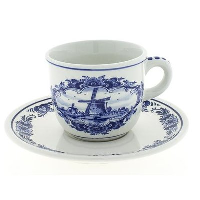 Heinen Delfts blauw Delft blue cup and saucer