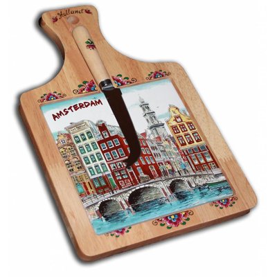 Typisch Hollands Large cheese board with knife Amsterdam