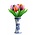 Nijhuis  9 kleine houten tulpen in Delfts blauwe vaas