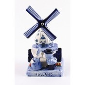 Matix Windmühle aus Delfter Blau mit küssendem Paar, 10 cm