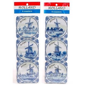 Matix Delft Blue coasters - Windmill landscapes
